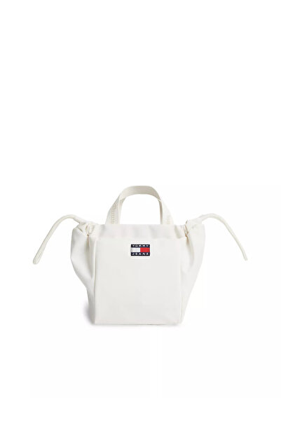 Tommy Hilfiger Women's Detachable Long Strap White Shoulder Bag with Flag Log...