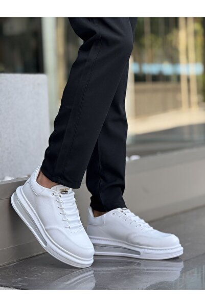 GT Ayakkabı 7 cm Height Increasing Laceless White Men's Sports Shoes Gtch00415