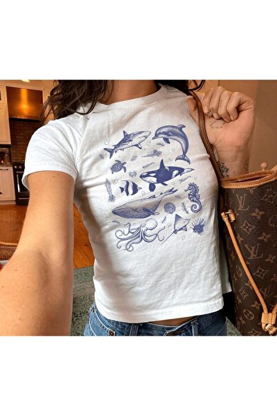 Grafftee Clothing Majica za žene sa printom morskih životinja