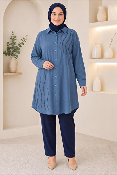 Alvina TUNICĂ DE MUSELINĂ CU BRODERIE STONE 20794