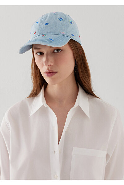 Mavi Nakış Detaylı Denim Şapka 1914042-33404