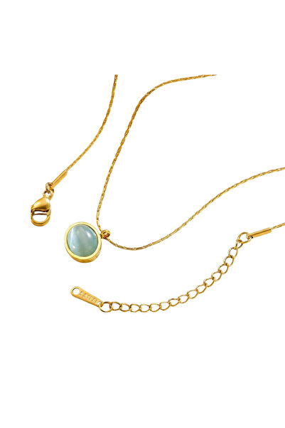 Black Season Luxury Sea Moonstone Necklace - 18 Inches