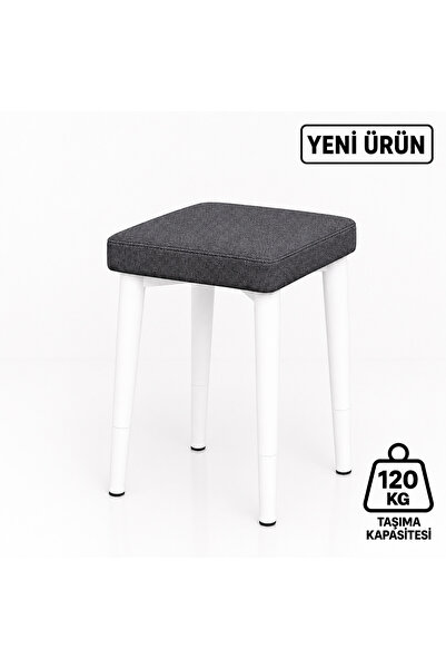 EDMONDA EV AKSESUAR KARE TEKLİ PUF TAKIMI TABURE BENCH MAKYAJ SANDALYESİ BEYA...