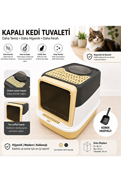Patiyox Kapalı Kedi Tuvaleti