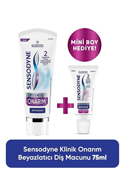 Sensodyne Klinik Onarım Beyazlatıcı Diş Macunu 75ml + Mini Boy Hediye! (15ml)