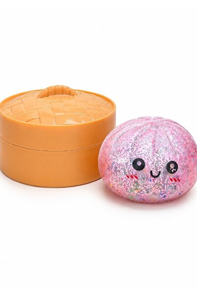 DAT Glitter Squishy Ball Transparent Dumpling Stress Ball Squeezable Sensory ...