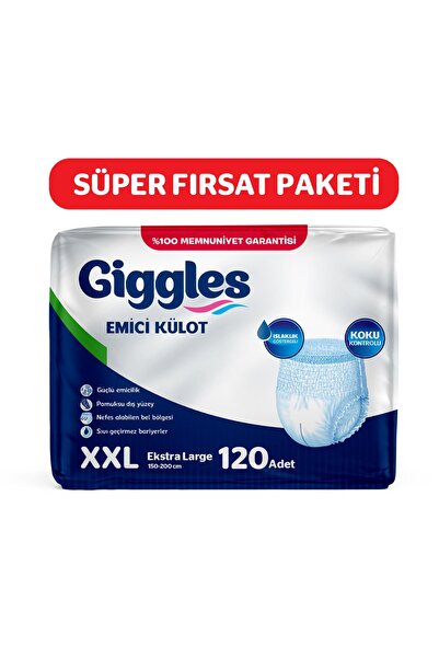 giggles Yetişkin Emici Külot Bez XXLarge Bel Ölçüsü 170+cm Islaklık Göstergel...