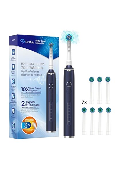 DrKala ® Periuță de dinți electrică rotativă, 8000 pulsații/min, 5 moduri, Te...