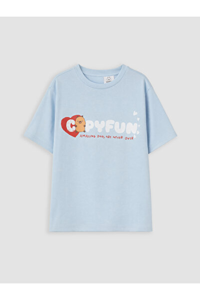 LC Waikiki Tricou de fete cu guler rotund și imprimeu Capyfun