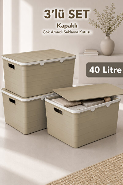 Meleni Home 3-Piece Decorative Storage Box - Bathroom Kitchen Organizer with ...