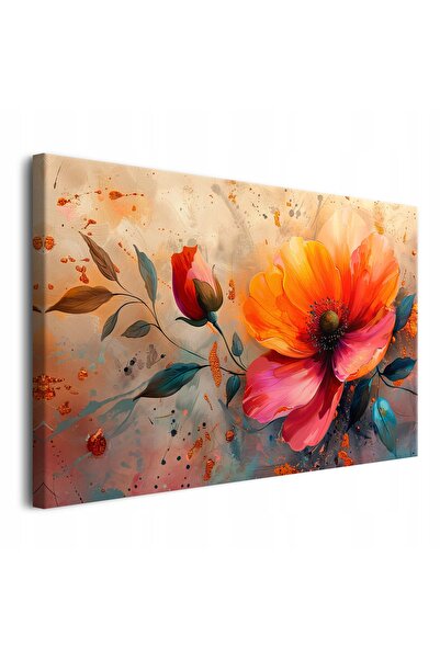 DecoWalls Pictura Pe Panza Cu Rama, DecoWalls, Floare Pastel, 90x60 cm, Print...