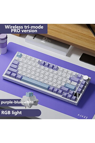 Kraft&dele Tastatură mecanică Ajazz AK820 Pro Switch Flying Fish Alb-Violet