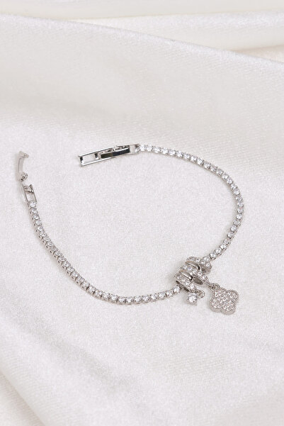 Süspüs Accessories Iconic Clover Charm Waterway Silver Bracelet