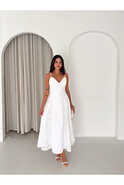 SBL COLLECTİON Muslin Fabric Lace Detailed Women's Dress