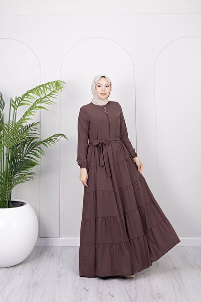 Dayfabric 5 Katlı Elbise Görünümlü Ferace | Vizon