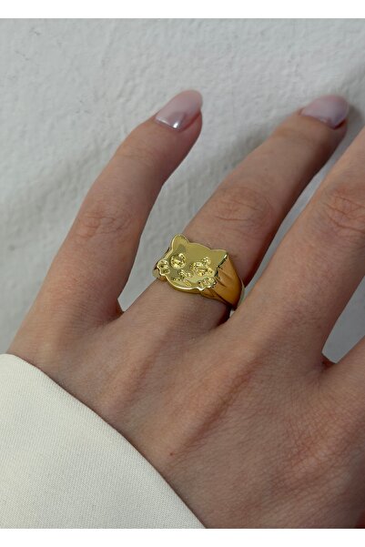 KİLİGİSTANBUL Adjustable Ring with Cat Figure