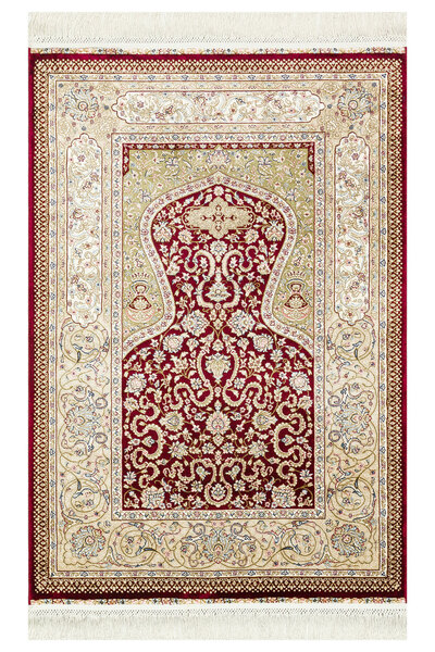 Neşem Halı Boutique EKO HALI Isfahan Seccade ISF SCD 02 Red Klasik Desenli Yü...