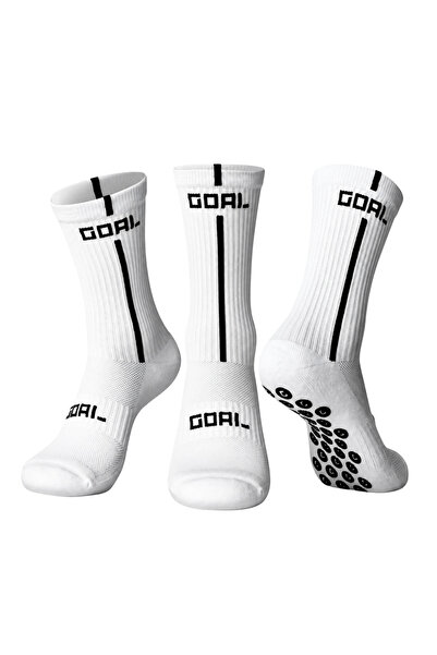 Barinoska Futbo White Sports Socks with Anti-Slip Soles, Basketball Fitness R...