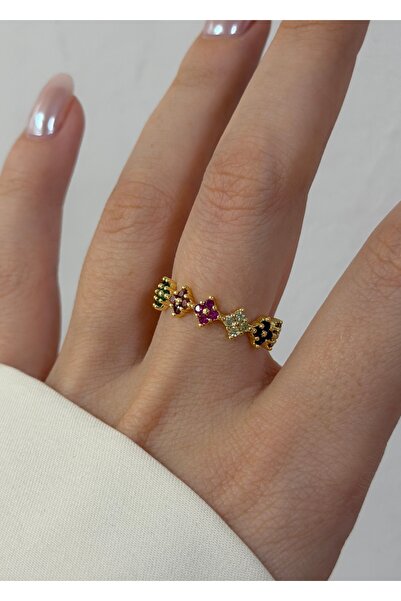 KİLİGİSTANBUL Adjustable ring with colored stones