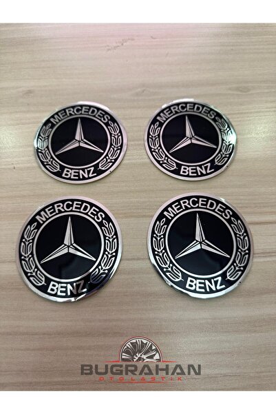 HESAPLI JANT Mercedes Alüminyum Jant Göbeği Arma Yapıştırma Sticker 70-72 Mm