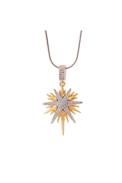 Black Season Shiny Zircon Geometric Star Necklace