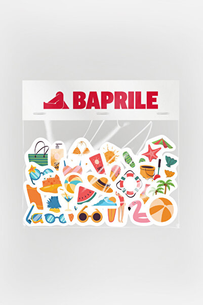 Baprile مجموعة ملصقات ملونة مكونة من 73 قطعة من ملصقات صيفية مقاومة للماء لله...
