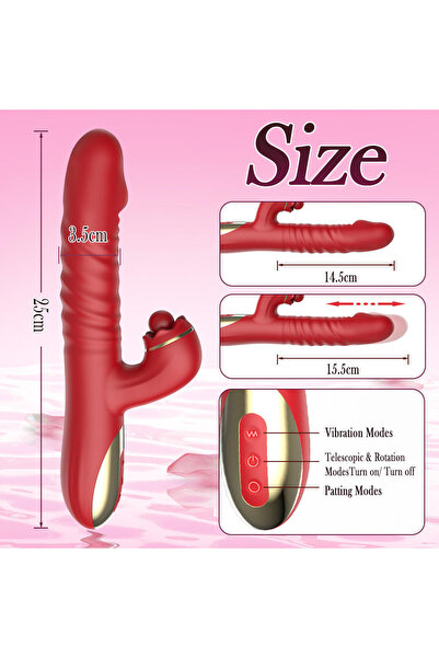 Byzon Premium 4'ü 1 Arada Rabbit Vibratör | İleri Geri Hareket, Döner Başlık, Dil Hareketi ve Titreşim | Manyetik USB Şarjlı | Sessiz Silikon Tasarım
