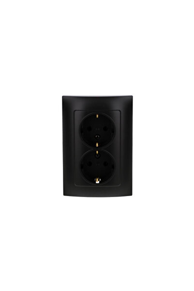Kontakt-Simon Priză dublă Simon 10 Schuko 16A, 250V, cu borne cu șurub, negru...