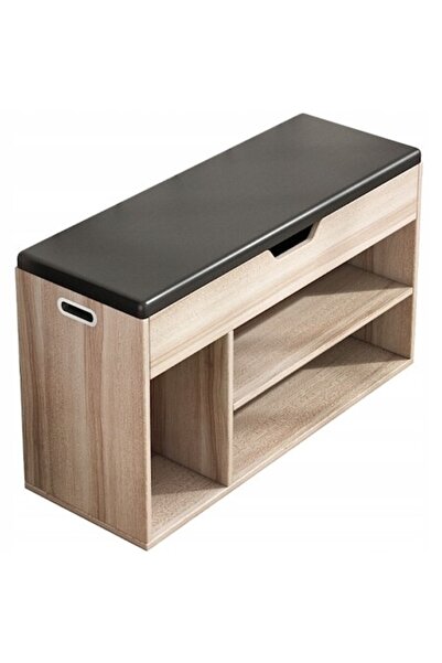 Muvu Pantofar din lemn cu scaun, 2 rafturi deschise, clasic pentru hol 80/30/...