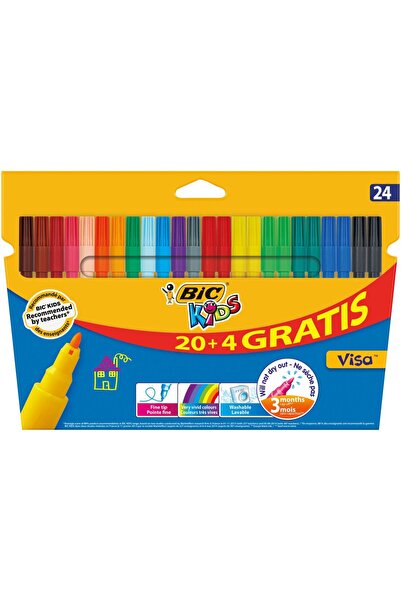 Bic Pixuri Visa cu vârf de pâslă culori 20+4 culori