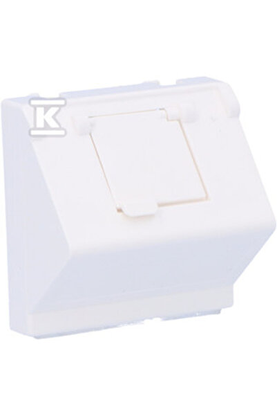 Kontakt-Simon Placă soclu ICT Single RJ K45 teșit cu obturator alb pur - K80/9