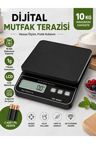 Ozsport 10 Kg Hassas Dijital Mutfak Tartısı - Terazisi Dara Fonksiyonlu Ekran...