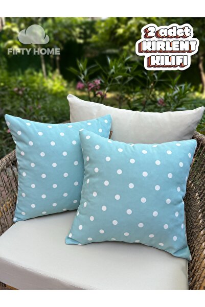 Fifty Home 2 Pieces of Kirlent Case 43X43 cm Digital Printing Summer-Themed G...