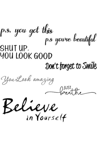 The Bros Inspirational Quote Mirror Decals You Look Good Motivational Wall St...