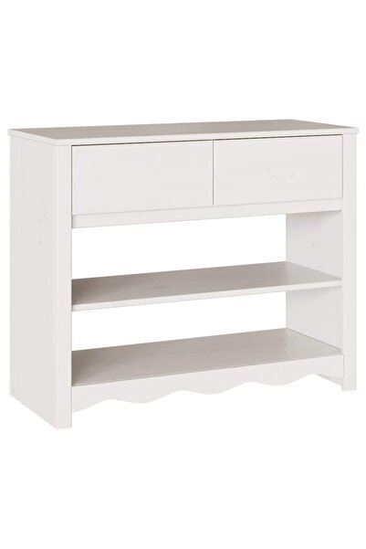 vidaxl Masă de consolă Drammen Alb 89,5 x 37 x 73 cm Lemn de pin masiv