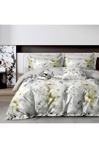 Beauty Home Σετ Παπλωματοθήκη από Βαμβακερό Σατέν για Υπέρδιπλο Κρεβάτι με 2 ...
