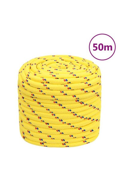 vidaxl Frânghie de barcă, galbenă, 18 mm, 50 m, polipropilenă