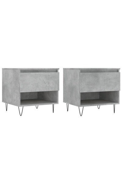 vidaxl Mese de cafea, 2 buc., gri beton, 50x46x50 cm, lemn compozit