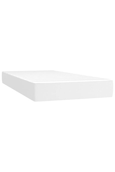 vidaxl Saltea cu arcuri buzunar, fermitate medie, alb, 80x200x20 cm, piele ec...