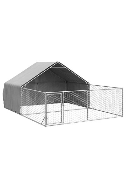 vidaxl Cușcă de exterior pentru câini cu țarc 5 x 3 x 1.9 m din oțel galvanizat