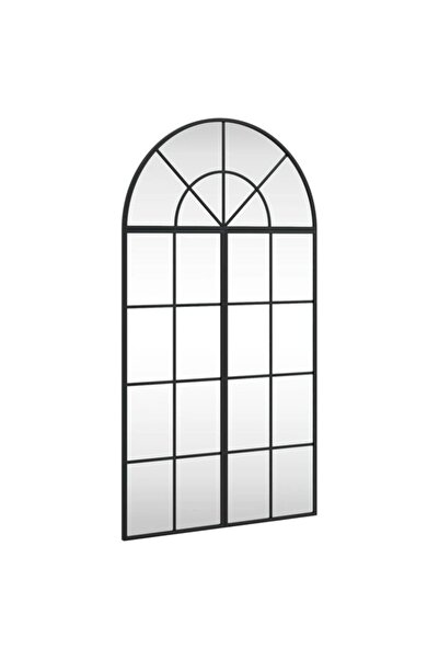 vidaxl Oglindă de perete, neagră, 60 x 110 cm, arcuită, din fier