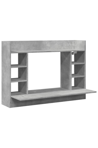 vidaxl Birou montat pe perete, gri beton, 105x48x75 cm, lemn prelucrat