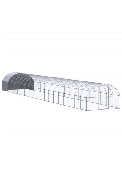 vidaxl Coteț de găini de exterior, 3 x 20 x 2 m, oțel galvanizat