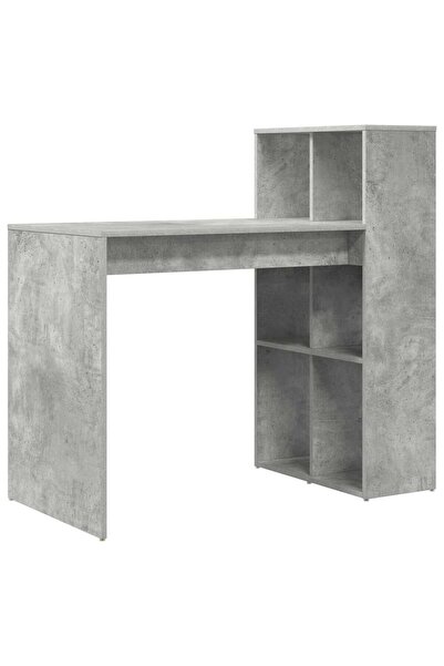 vidaxl Birou cu raft Gri din beton 108 x 55 x 103.5 cm Lemn compozit