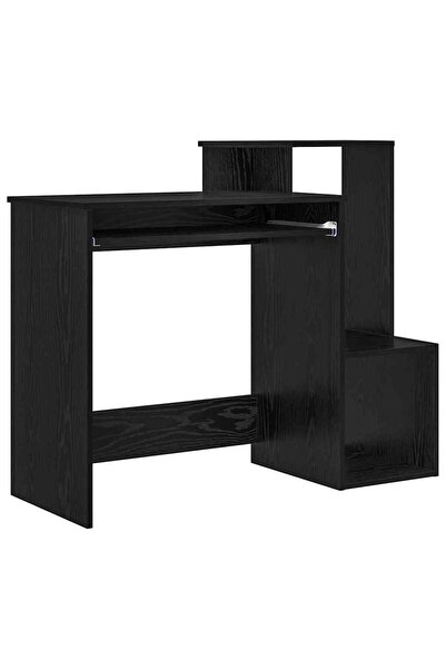 vidaxl Birou cu sertar Stejar Negru 106 x 41 x 88.5 cm Lemn compozit