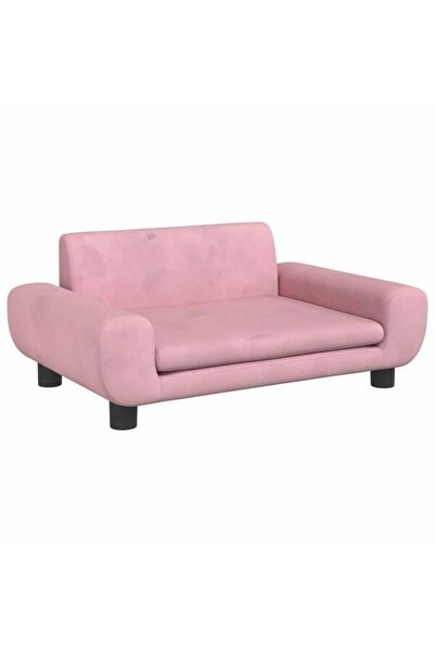 vidaxl Canapea pentru copii, roz, 70 x 45 x 33 cm, catifea