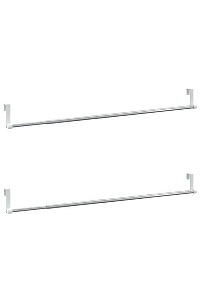 vidaxl Șine de perdea 2 buc., alb și argintiu, 60-105 cm, aluminiu