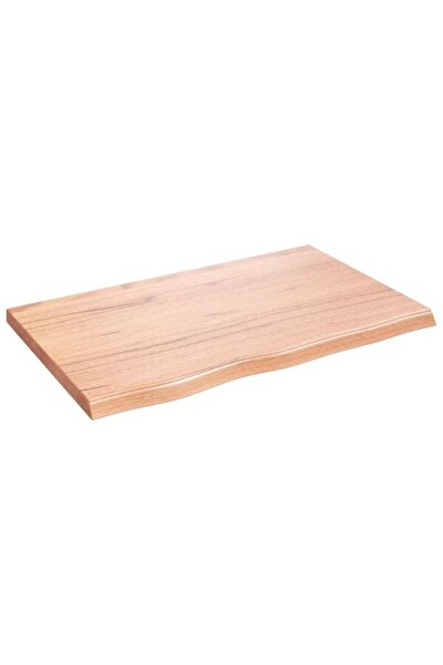 vidaxl Blat de baie, maro deschis, 80 x 50 x(2-4) cm, lemn masiv tratat