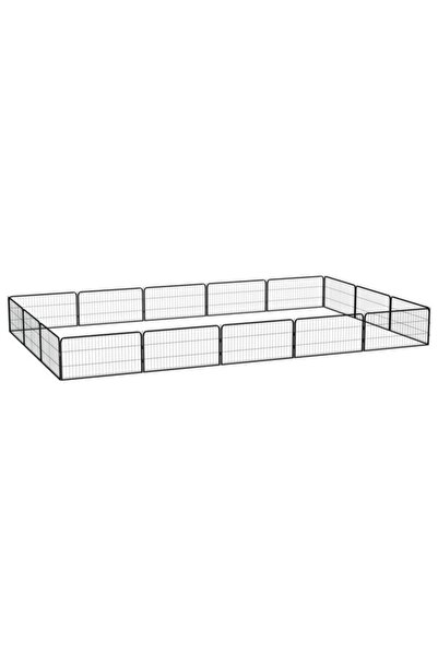 vidaxl Țarc pentru câini 16 panouri negru 100 x 50 cm oțel vopsit electrostatic