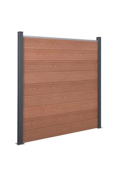 vidaxl Set de panouri de gard, Maro, 180 x 186 cm, WPC